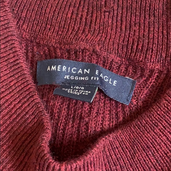 Maroon with black striped sleeve sweater tunic - Picture 3 of 4